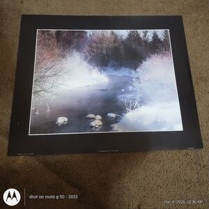 Winter River Fine Art Photography Print in Black and White